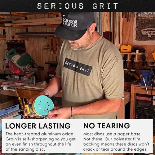 Miniatura 3 de Serious Grit - Disco de lijado de 8 agujeros (5 pulgadas)