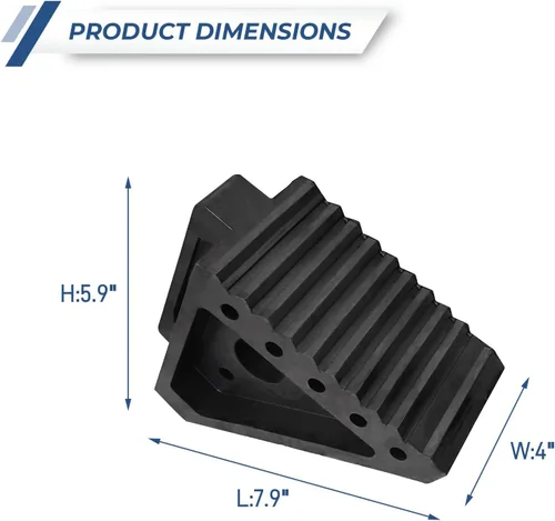 Miniatura 2 de HOXWELL Calzas de goma sólidas y resistentes, paquete de 2 unidades, de alta calidad para automóvil, remolques de viaje, RV, camión y ATV