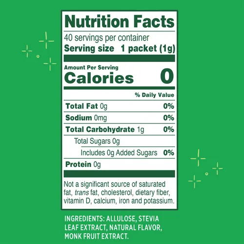 Miniatura 2 de Whole Earth Stevia & Monk Fruit con paquetes edulcorantes de alulosa, 40 unidades, cero calorías, apto para dieta cetogénica
