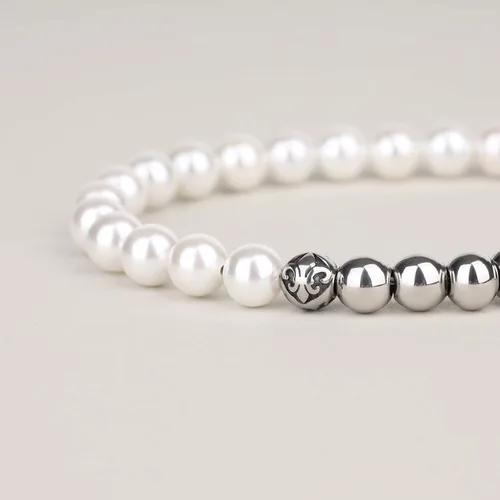 Miniatura 6 de GAVU Pulsera de perlas de concha de flor de lis para hombre