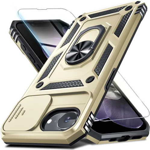 Miniatura 141 de Janmitta - Funda para iPhone 14 Pro con cubierta deslizante para lente de cámara incorporada + protector de pantalla, funda de cuerpo completo