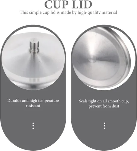 Miniatura 6 de DOITOOL 5 tapas reutilizables de acero inoxidable para bebidas, tapa universal de 3.7 pulgadas, antipolvo, a prueba de derrames, para bebidas