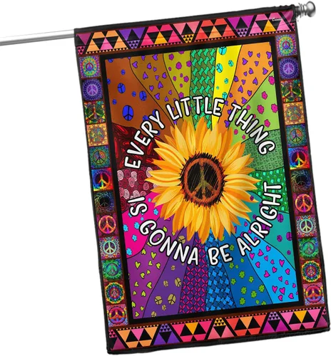 Miniatura 9 de Banderas PSL318F - Bandera hippie de personas que viven la vida en paz PSL318F, bandera de jardín (11.5 x 17.5 pulgadas), banderas de jardín de casa