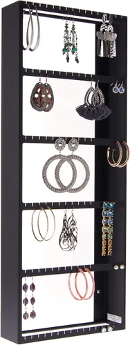 Miniatura 8 de Angelynn's Luka - Organizador de aretes montado en la pared, solo para aretes pequeños, aretes colgantes de poste, estante colgante de Bronce frotado