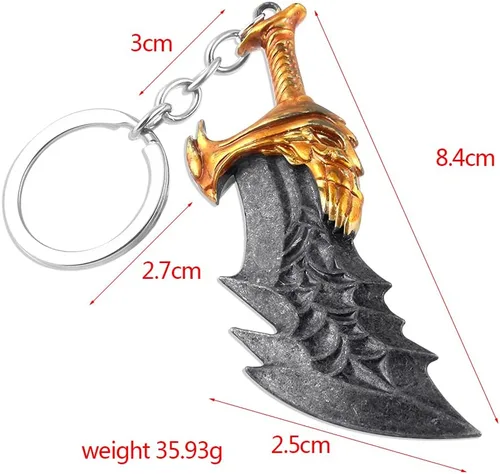 Miniatura 2 de SONGCHANGJEWELRY Game God of War Llaveros Kratos Blades of Chaos Cosplay Metal Llavero Cuchillas del Caos Regalos Hombres Adolescentes