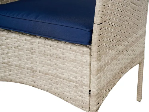 Miniatura 8 de BTEXPERT Juego de 3 piezas de mimbre al aire libre, juego de bistró para jardín, patio, porche, muebles de ratán PE para ahorrar espacio, 2 sillas