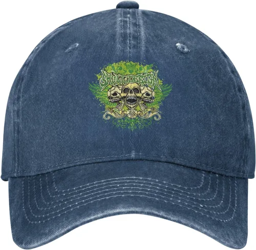 Miniatura 2 de Cowboy Hat Trendy Hats for Man and Women Djustable Four Season Outdoor Baseball Cap of Hell Skull with Angel Navy Blue