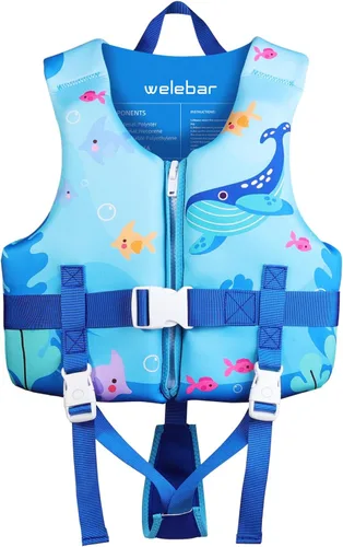Miniatura 6 de Chaleco de natación para niños, flotadores para niños pequeños con correa de seguridad ajustable, ayudas de natación, flotador infantil, traje