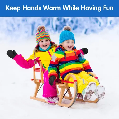 Miniatura 2 de MoKo Manoplas de esquí para niños, guantes impermeables y resistentes al viento para niñas y niños, guantes térmicos de invierno para nieve