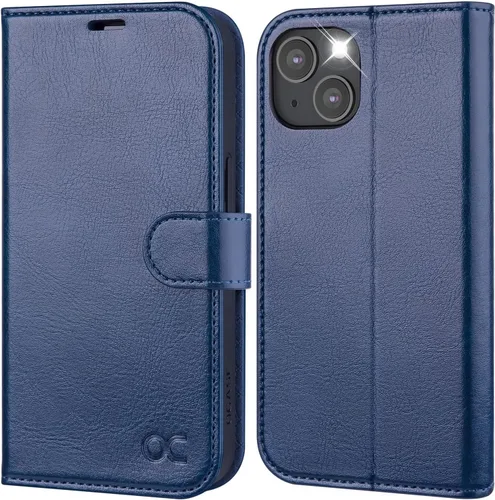 OCASE Funda Cartera Compatible con iPhone 14, Funda Tipo Folio de Cuero PU con Tapa, con Tarjeteros y Bloqueo RFID, Soporte [Carcasa Interior de TPU