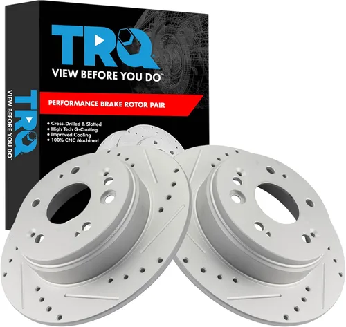 Miniatura 131 de TRQ Juego de rotores de freno de rendimiento trasero con revestimiento G premium compatible con Mazda 6 2014-2021