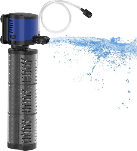 Bomba de estanque de filtración de 660 GPH, bomba de agua sumergible de sumidero con filtro de esponja, 8 pies de elevación alta, silenciosa para