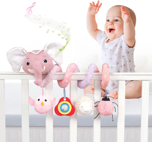 Miniatura 8 de Jollybaby Juguetes para Cuna, Cochecito y Asiento de Auto para Bebé de 0-3-6-9-12 Meses, Juguetes Sensoriales Colgantes para Tiempo Boca Abajo
