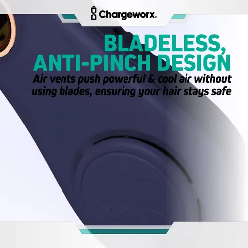 Miniatura 6 de CHARGEWORX Ventilador de cuello portátil portátil, ventilador de refrigeración personal sin aspas con batería recargable de 4000 mAh, pantalla LCD