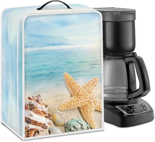 Miniatura 29 de Funda para cafetera, poliéster, azul, se adapta a la mayoría de máquinas de café estándar, protector resistente al polvo, huellas dactilares