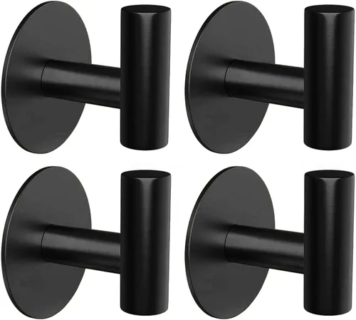 Miniatura 20 de Paquete de 4 ganchos adhesivos dorados para toallas, ganchos autoadhesivos de acero inoxidable para abrigo, gancho para colgar en la pared