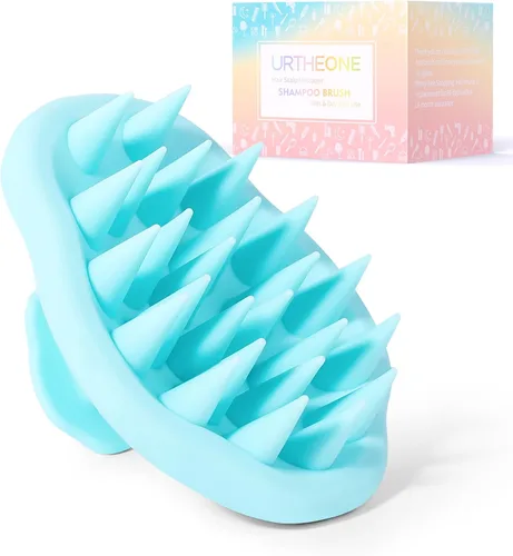 URTHEONE Cepillo masajeador de cuero cabelludo para el crecimiento del cabello, cepillo de ducha de silicona suave para mujeres, hombres y niños,