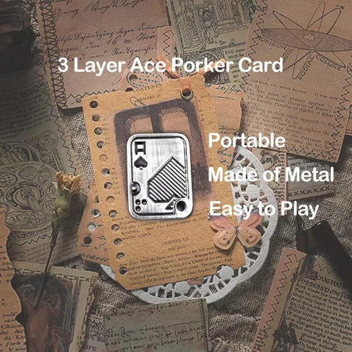 Miniatura 3 de Deslizador de Dedos, Tarjeta de Poker Metálica de 3 Capas, Clicker de Dedos, Juguetes para Dedos para Adultos, Alivian el Estrés, la Ansiedad