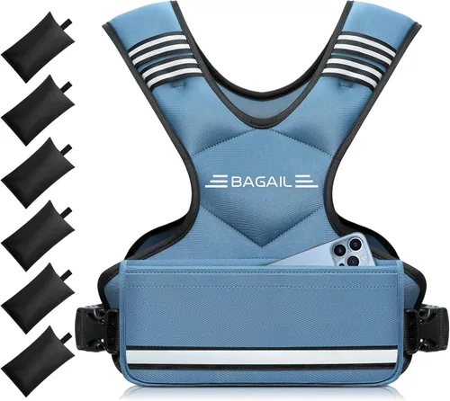 Miniatura 15 de BAGAIL Chaleco con peso ajustable para mujeres y hombres, 4-10 libras, 12-18 libras, 20-32 libras, chaleco de peso para entrenamientos en casa con 6