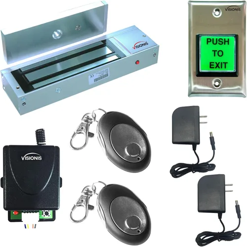 Miniatura 5 de Visionis FPC-8512 Sistema de control de acceso de una puerta de salida de puerta de salida de 1200 libras Cerradura electromagnética + botón