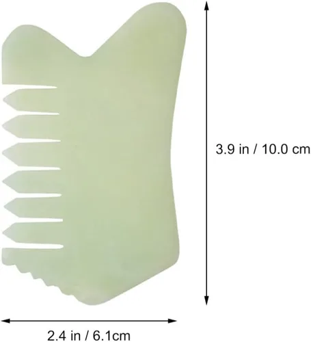 Miniatura 2 de Healifty Masajeador de cuero cabelludo con peine de jade, peine masajeador de cabello de jade verde natural para masaje de cabeza y relajación