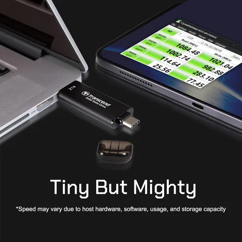 Miniatura 7 de Transcend ESD310 SSD externo de 128 GB, hasta 1,050 MB/s, unidad flash USB dual para iPhone/iPad/Mac/Windows, Android/Tablet/PC, USB 3.2 Gen 2 Thumb
