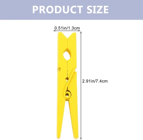 Miniatura 3 de Zerodeko Clavijas de ropa 30 unids pinzas de madera para ropa, pinzas para ropa, pinzas de ropa amarillas de madera