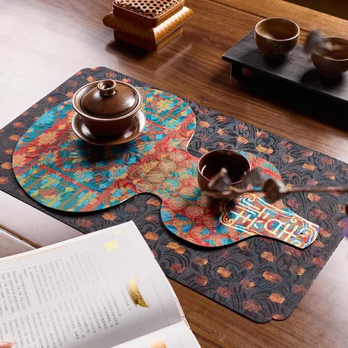 Miniatura 11 de Extra Long 2-Piece Table Runner Set 118, Waterproof Banquet Table Decor, Double Sided Event Cloth, Heavy Duty Tea Mat, Washable Reversible Brocade