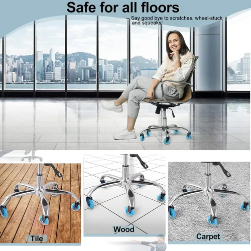 Miniatura 3 de Hivexagon Juego de 5 ruedas de repuesto para silla de oficina, ruedas universales silenciosas, resistentes, de 3 pulgadas, para sillas de oficina