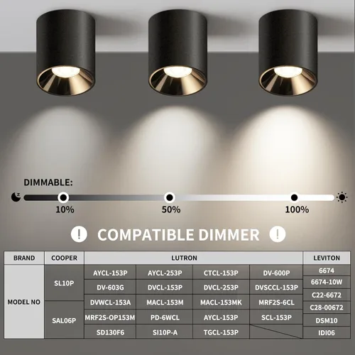 Miniatura 7 de OKELI Lámpara de Techo LED Moderna de Montaje al Ras COB 20W 4000K Luces de Techo Cilíndricas, Lámparas de Iluminación Regulables para Pasillo