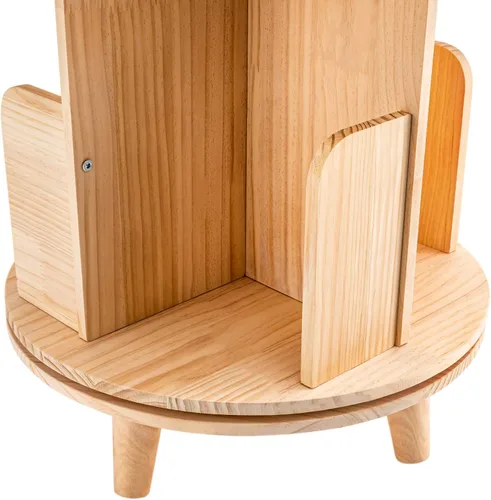 Miniatura 6 de Estantería giratoria de 360 grados, estante de almacenamiento multifuncional, organizador de madera giratorio para salas de estar, salas de estudio
