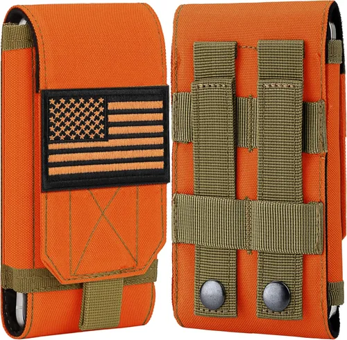 Miniatura 10 de Funda Táctica Molle para Teléfono, Funda de Cinturón con Asa de Bucle Resistente con Parche de Bandera para iPhone 17 Pro Max/Air/17 Pro/17/16 Pro