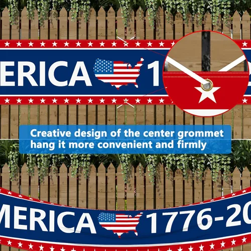 Miniatura 4 de Cartel del 250 aniversario de 120 x 20 pulgadas, Estados Unidos 1776-2026, 250 años de cumpleaños, libertad, mapa americano, suministros