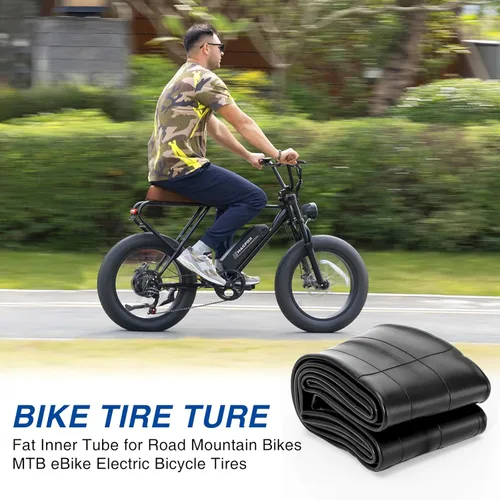 Miniatura 7 de Paquete de 2 tubos de bicicleta de neumáticos gruesos de 20/26 × 4.0-5.0: tubo de bicicleta resistente con válvula Schrader AV de 1.260 in