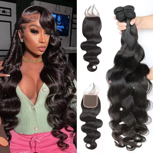 Miniatura 13 de Beauty Queen Paquetes de Cabello Humano Brasileño Ondulado - 3 Paquetes Cortos (10 12 14 Pulgadas) Grado 10A 100% Sin Procesar Tejido Extensiones