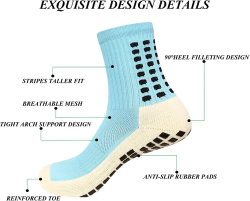 Miniatura 23 de fjberrtsat Calcetines de fútbol para hombre, antideslizantes, atléticos, antideslizantes, antideslizantes, para baloncesto, deportes, calcetines
