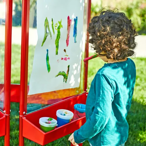 Miniatura 9 de Colorations Caballete de panel acrílico de 3 vías para interiores y exteriores, juego al aire libre, dibujo, caballete ajustable, pintura