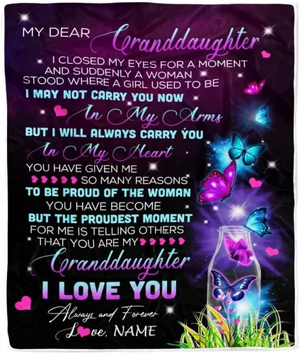 Miniatura 10 de Manta personalizada con texto en inglés «To My Granddaughter from Grandma Grandpa Sunflower Never Forget That I Love You», manta de forro polar