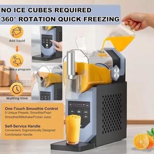 Miniatura 2 de Máquina comercial de granizado de hielo de 240 W, máquina de granizado de encimera con capacidad de 1.8 L, control táctil, rotación de 360°