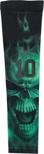 Miniatura 2 de Elige tu número o letras Skull Ghost – Manga deportiva de compresión que absorbe la humedad Negro Verde