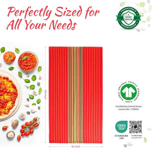 Miniatura 3 de THREAD SPREAD - Toallas de cocina 100% algodón, toallas de salsa, juego de 4 (16x28 pulgadas), paño de cocina multiusos para secar, restaurante