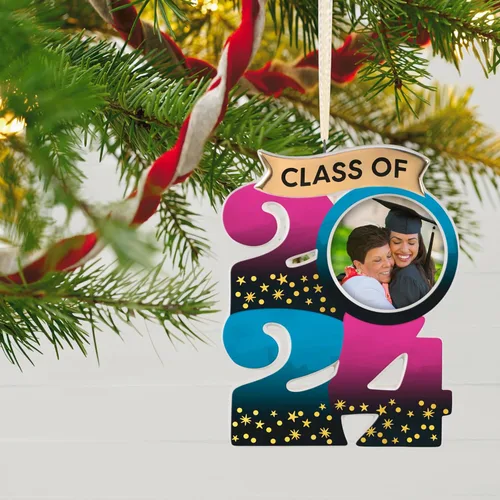 Miniatura 6 de Hallmark Keepsake Adorno de Navidad 2024, Felicidades, Grad! Marco de fotos, porcelana, regalo para graduados