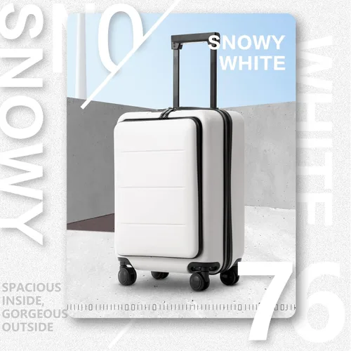 Miniatura 2 de COOLIFE Juego de maletas de equipaje de mano ABS PC Spinner Trolley con compartimento de bolsillo Bolsa de fin de semana Blanco Classic