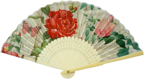 Miniatura 15 de Gasa transparente de los ventiladores de la mano del ventilador de la mano plegable con la tela hermosa para el regalo de la boda