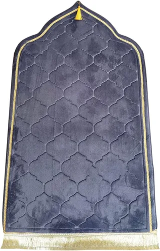 Miniatura 7 de Alfombra de oración musulmana, alfombra musulmana gruesa y suave de terciopelo, alfombra de oración musulmana portátil, alfombra de oración turca