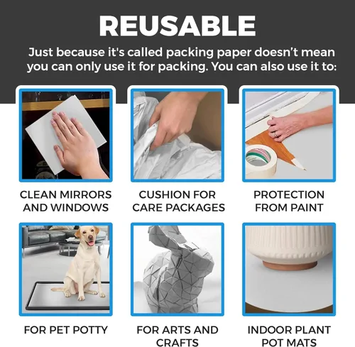 Miniatura 6 de Bryco Goods Hojas de papel de embalaje de papel de periódico para mudanzas, 1.5 libras, 50 hojas de papel de periódico, envoltura y protección