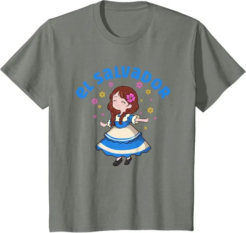 Miniatura 70 de Camiseta de mujer hispana con bandera salvadoreña de El Salvador Orgullosa, Negro