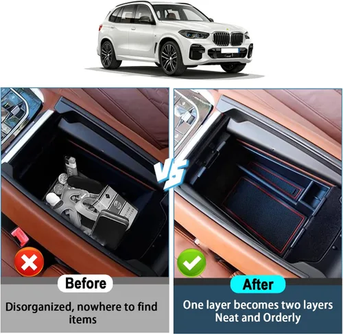 Miniatura 6 de Ruiya Organizador de consola central X5/X6/X7 2020-2026 para BMW X5/X6/X7 2026, material ABS, organizador de consola central compatible con BMW