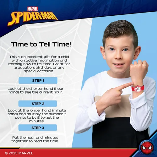 Miniatura 5 de Marvel Spiderman Watch for Kids - Spiderman Watch Boys - Spider-Man Watches for Boys 4-6 - Kids Toys- Marvel Toddler - Teen - Red Bezel