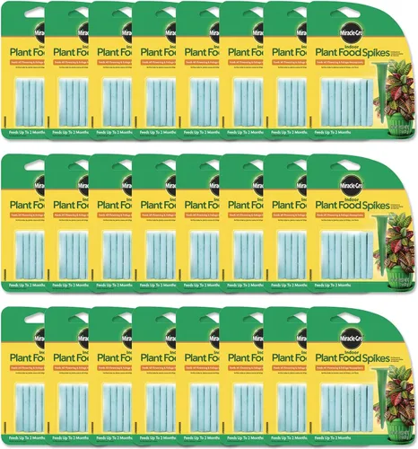Miracle-Gro Picos para alimentos para plantas de interior, fertilizantes para plantas, 1.1 onzas, 24 pinchos/paquete (paquete de 24)